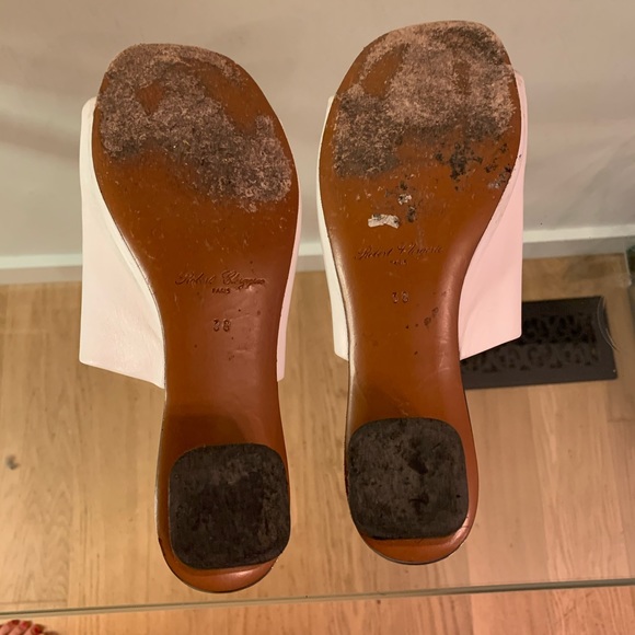 Robert clergerie white leather mules 38 - Picture 4 of 10